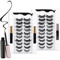 AROIC 20 Kinds of 3D 5D Magnetic Eyelash Kit – 20 Pairs, Glue & 2 Tweezers, Natural Look