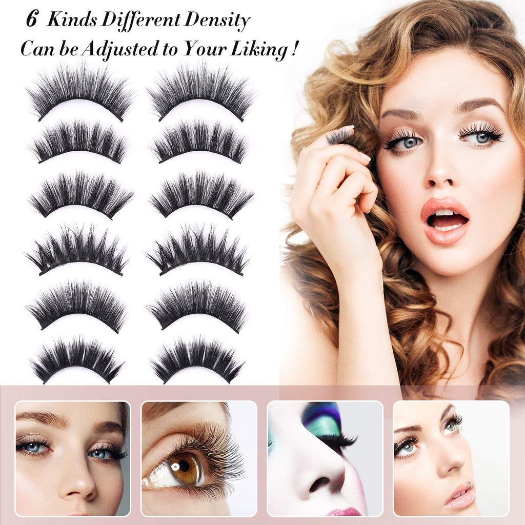 AROIC 30 Pairs False Eyelashes Kit – 3D 6D Wispy Lashes, 6 Styles, Reusable Handmade, Lightweight Natural Look