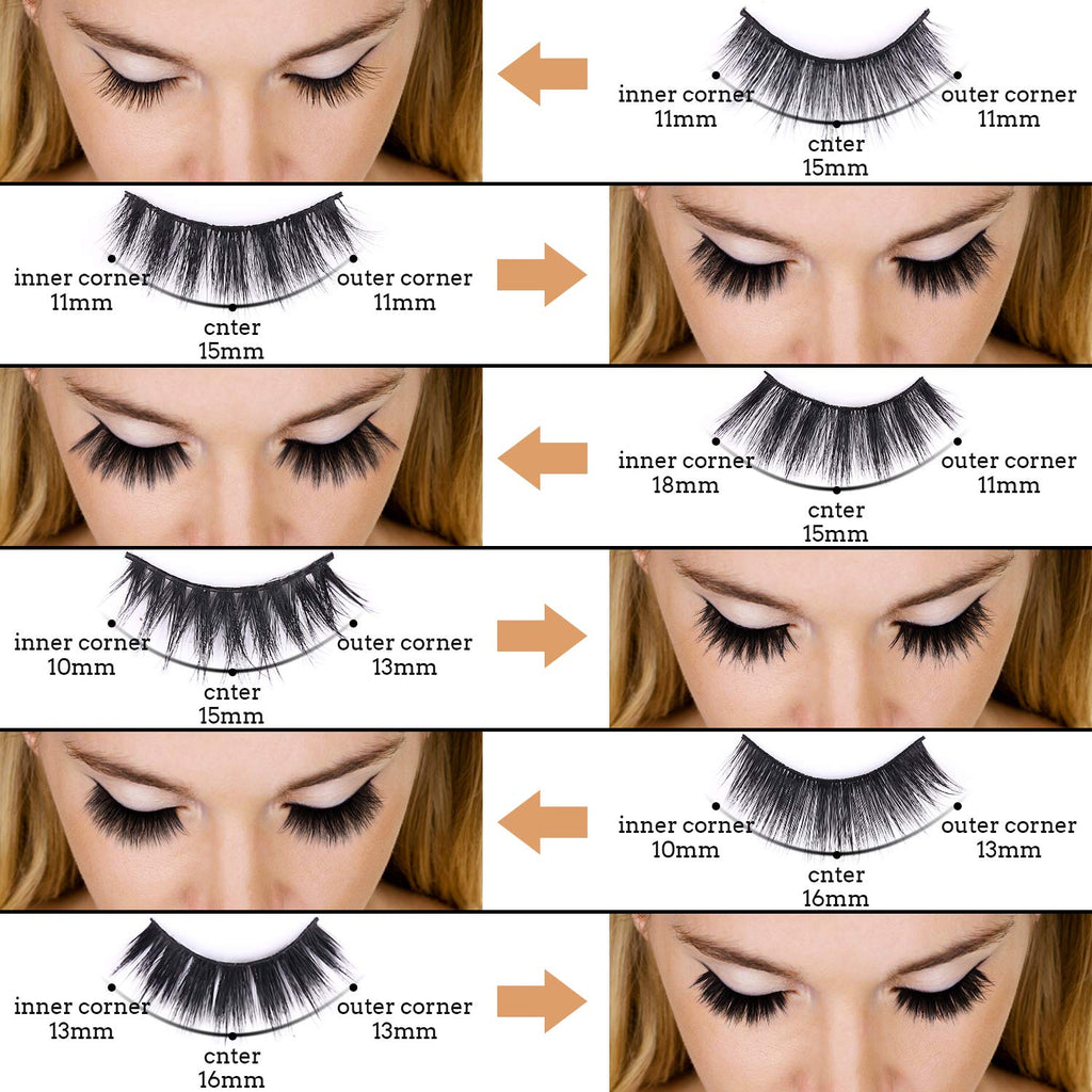 AROIC 30 Pairs False Eyelashes Kit – 3D 6D Wispy Lashes, 6 Styles, Reusable Handmade, Lightweight Natural Look