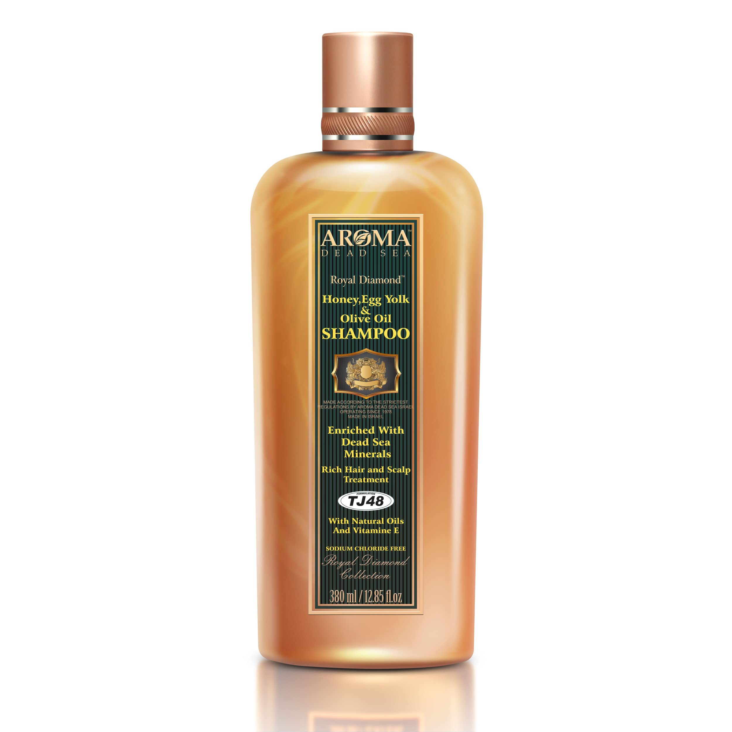 AROMA DEAD SEA Honey, Egg Yolk & Olive Oil Shampoo – Salon Grade for Straightened Hair, 16.9 fl oz