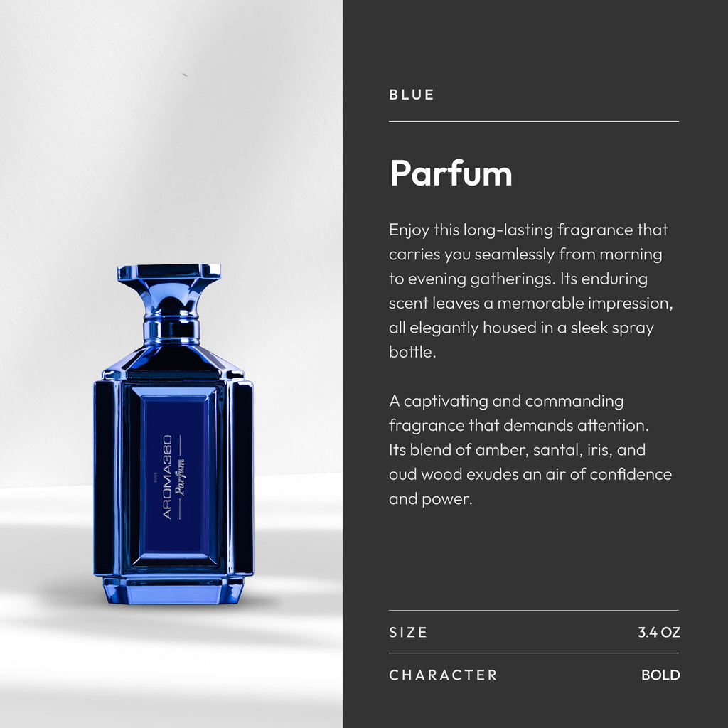 Aroma360 Parfum for Women – Amber, Santal, Iris & Oud Wood, Blue Bottle, 50mL