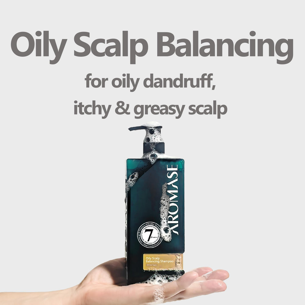 AROMASE Oily Scalp Balancing Shampoo – Gentle pH 5.5, 14 oz