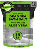 Aromasong Dead Sea Salt with Organic Aloe Vera – 19 Lbs Bulk Spa Bath Salts, Pure & Natural