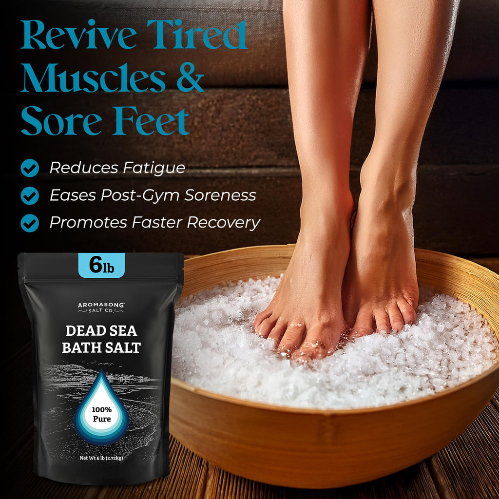 Aromasong Dead Sea Salt Bath Soak 6 Lbs – 100% Pure Minerals for Relaxation