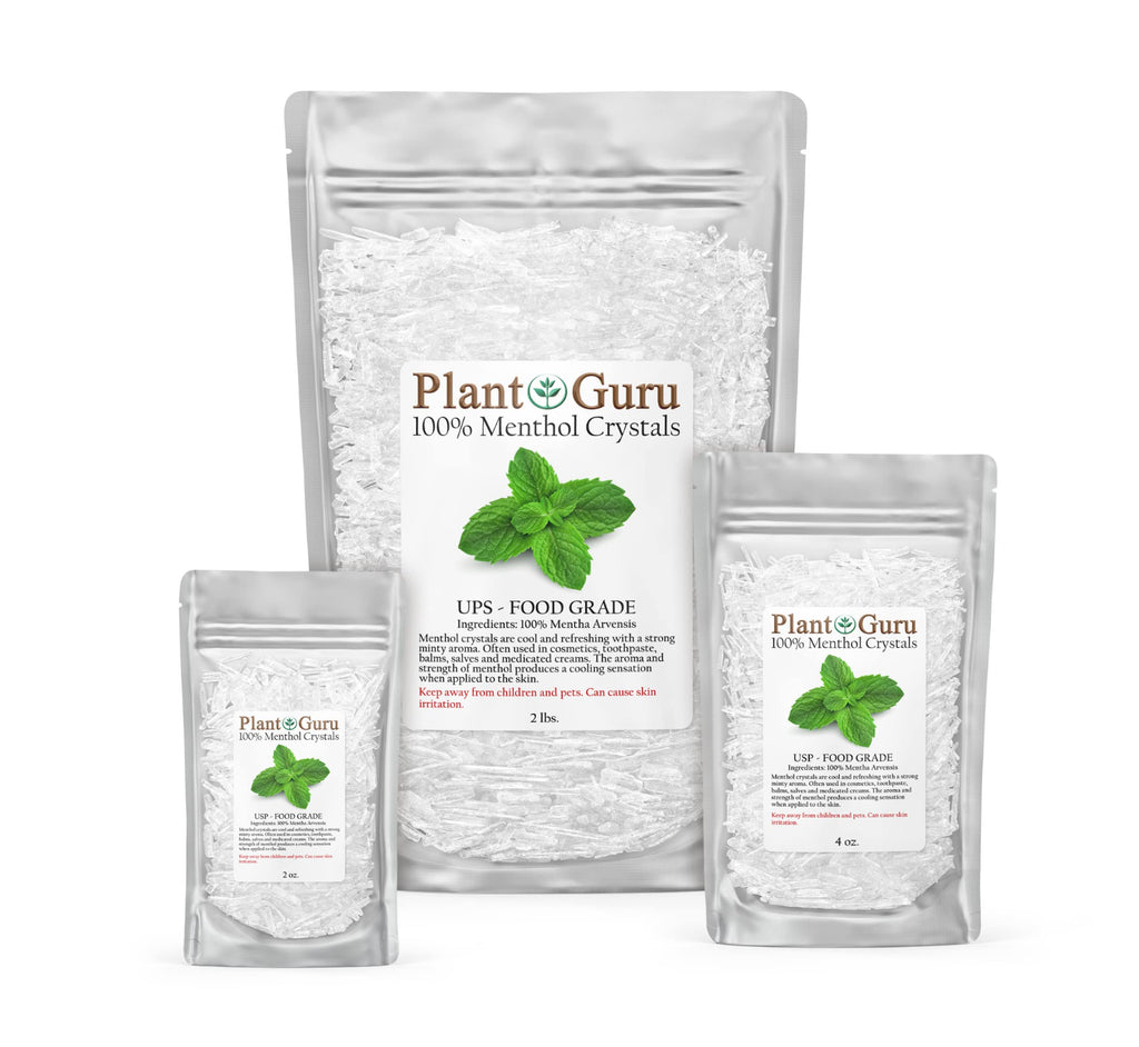 Plant Guru Menthol Crystals 1 lb Bulk – Pure Mentha Arvensis USP Food Grade