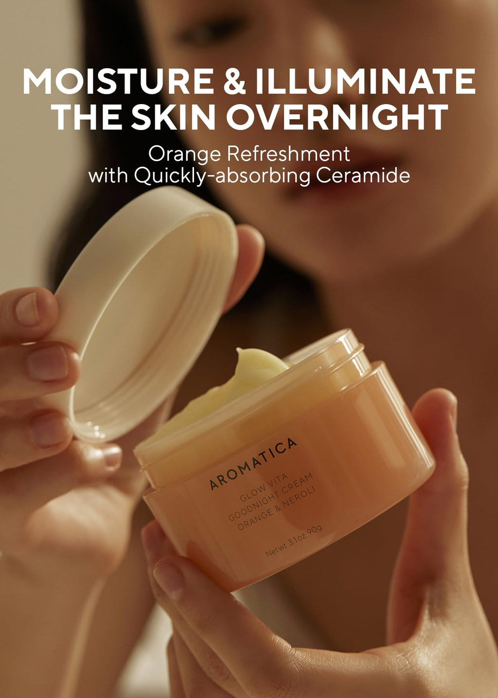 AROMATICA Glow Vita Goodnight Cream Orange & Neroli – Night Cream with Vitamin C & 5% Niacinamide, 3.1 oz / 90 g