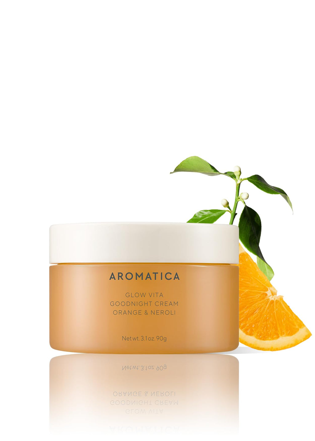 AROMATICA Glow Vita Goodnight Cream Orange & Neroli – Night Cream with Vitamin C & 5% Niacinamide, 3.1 oz / 90 g