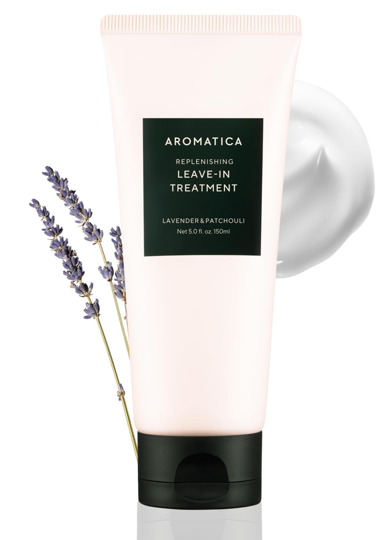 AROMATICA Replenishing Leave-in Conditioner – Lavender & Patchouli | Silicone-Free, Heat Protectant for Damaged Curly Hair (5.0 fl oz)