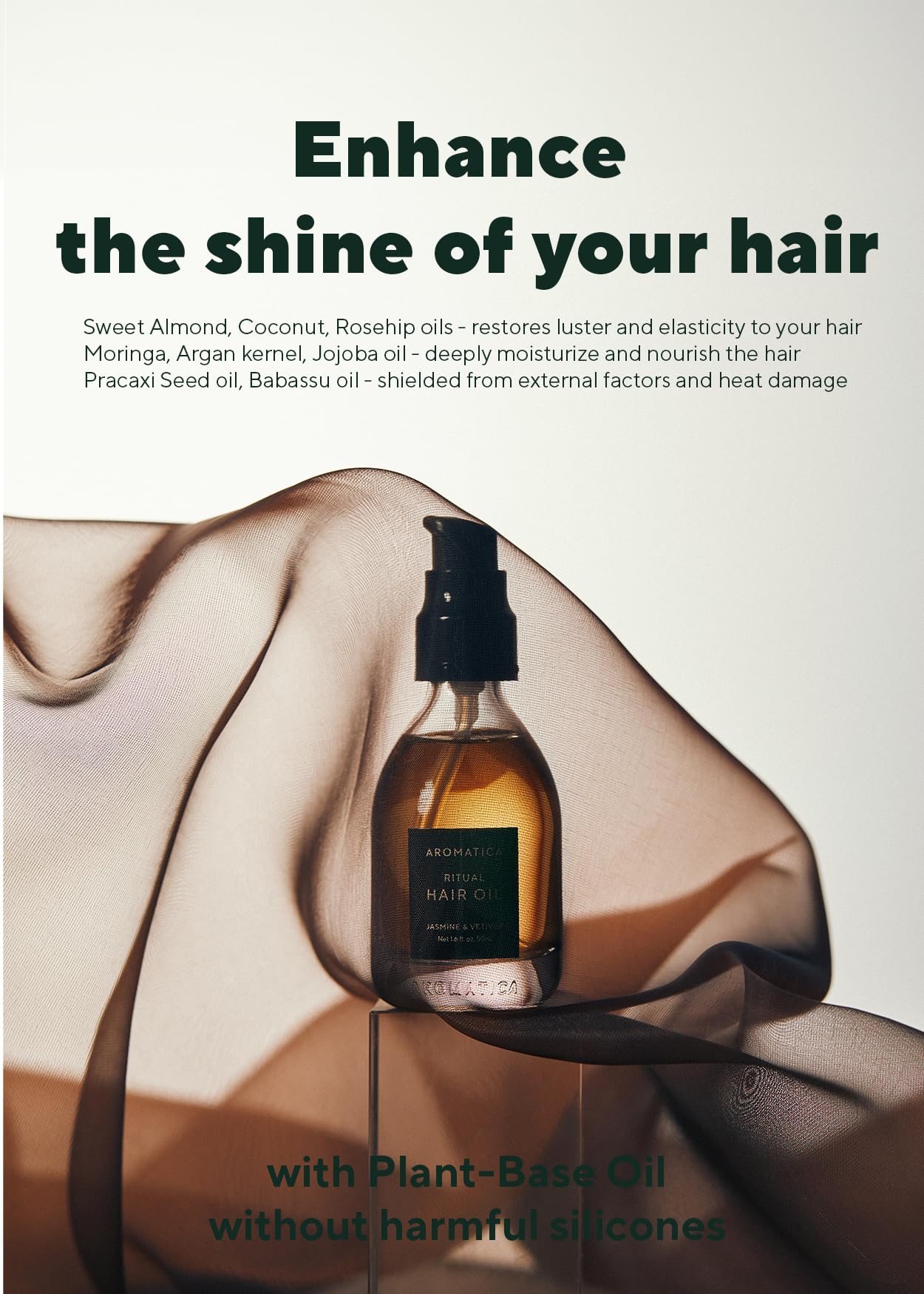 AROMATICA Ritual Jasmine & Vetiver Hair Oil – Shine & Smooth Ends