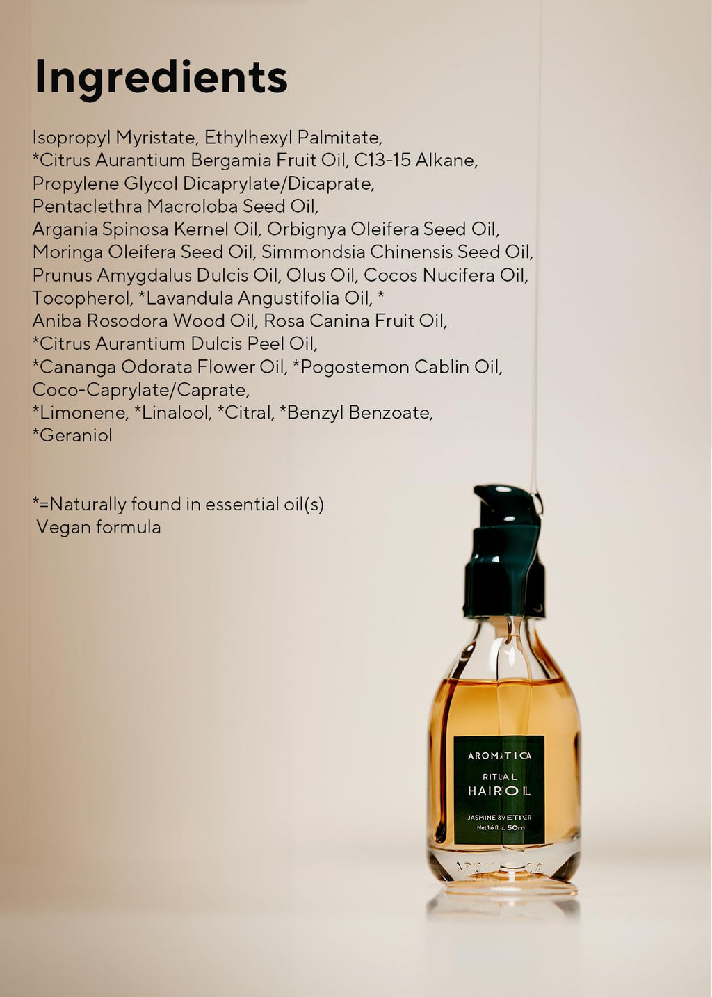 AROMATICA Ritual Jasmine & Vetiver Hair Oil – Shine & Smooth Ends