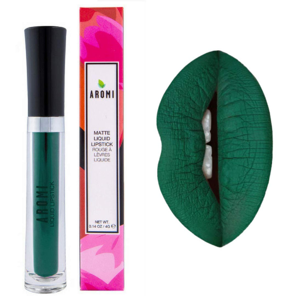 Aromi Emerald Green Matte Liquid Lipstick | Long-Lasting, Vegan & Cruelty-Free