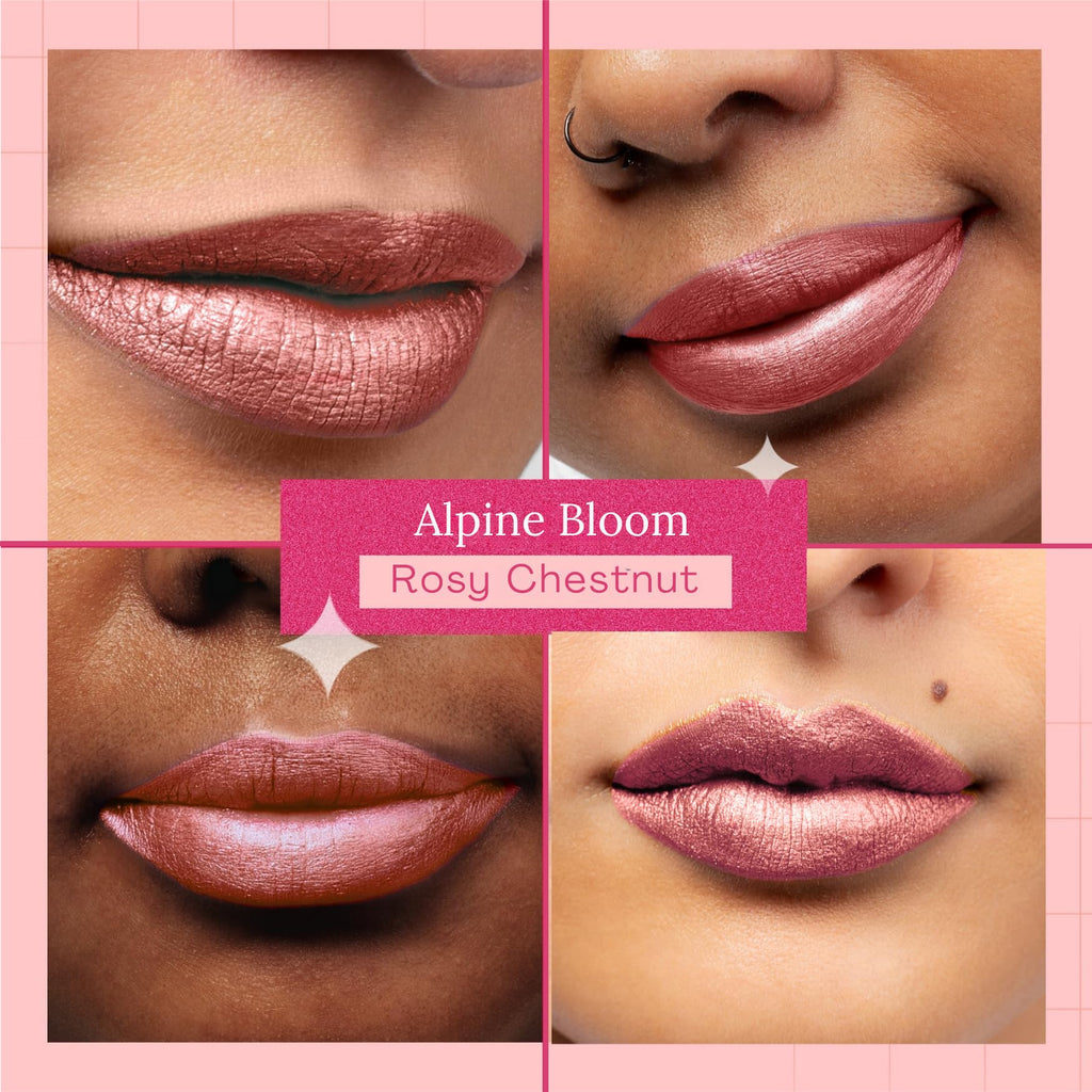 Aromi Dusty Rose Metallic Liquid Lipstick Alpine Bloom – Long-Lasting, Waterproof, Vegan & Cruelty-Free