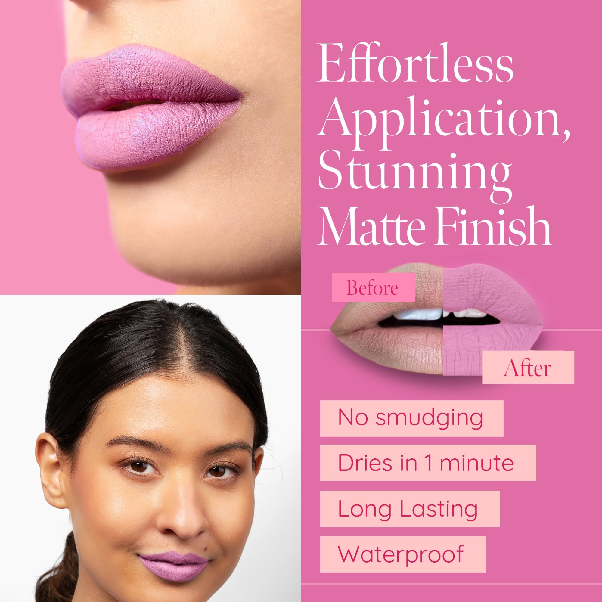 Aromi Matte Liquid Lipstick Ballet Slipper – Light Pink, Blue Undertones, Vegan & Cruelty-Free