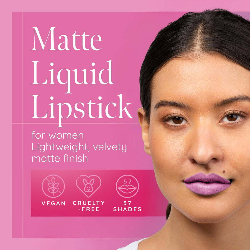 Aromi Matte Liquid Lipstick Ballet Slipper – Light Pink, Blue Undertones, Vegan & Cruelty-Free