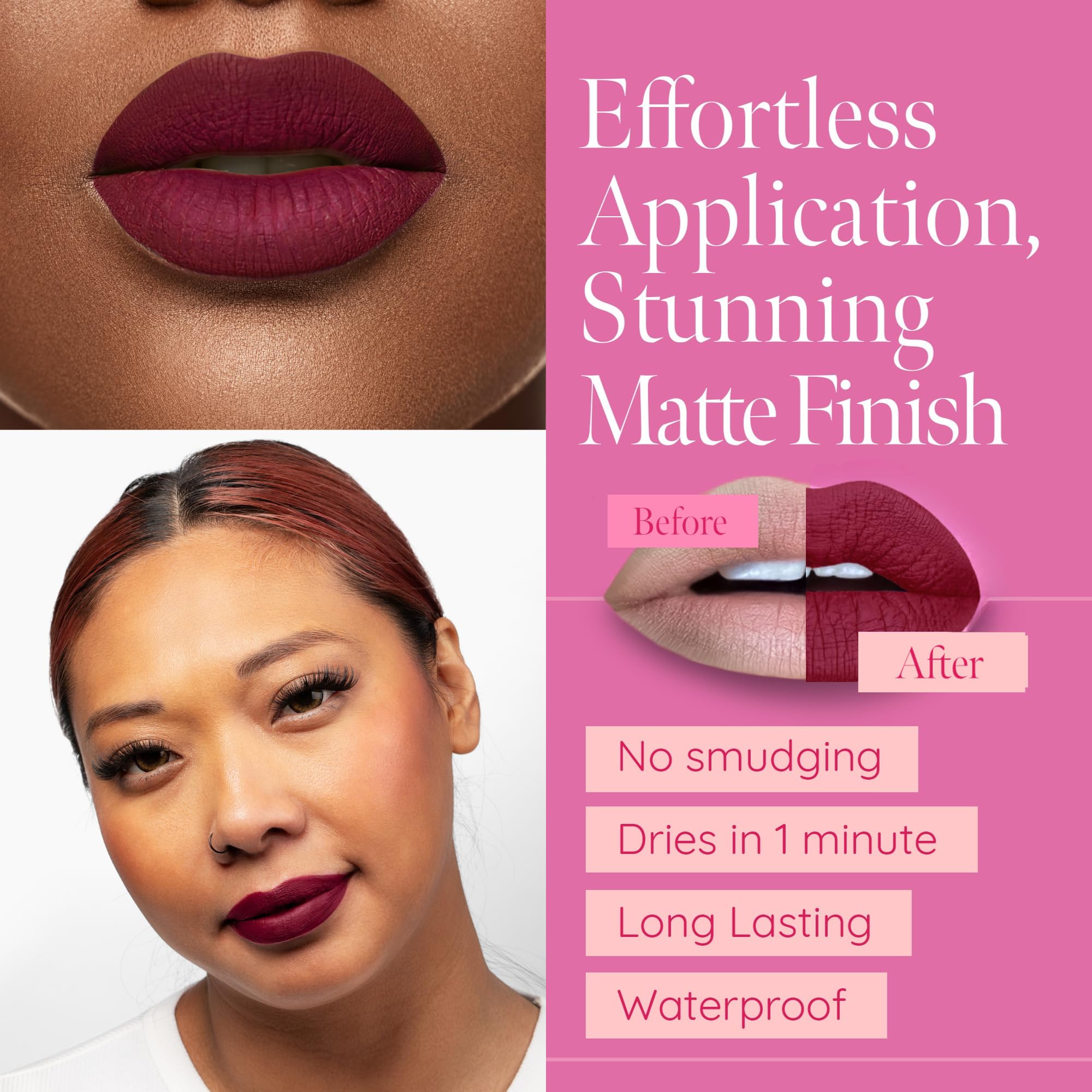 Aromi Matte Liquid Lipstick | Red Dahlia – Long-Lasting Maroon with Blue Undertones