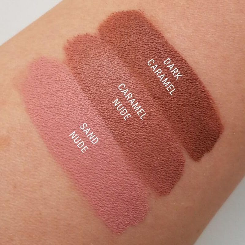 Aromi Sand Nude Matte Liquid Lipstick – Light Peachy Nude, Long-Lasting, Vegan & Cruelty-Free
