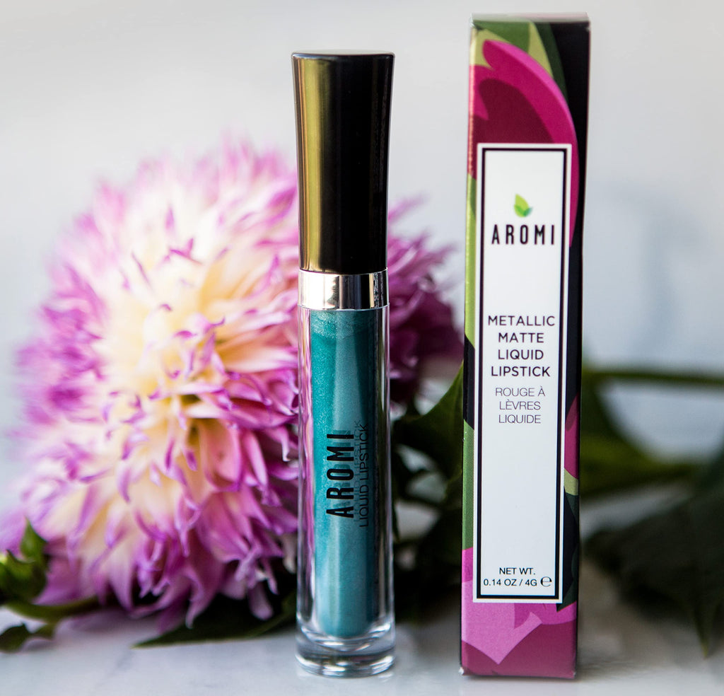 Aromi Green Metallic Liquid Lipstick | Mermaid Tail – Vegan, Cruelty-Free, Long-Lasting, Handmade