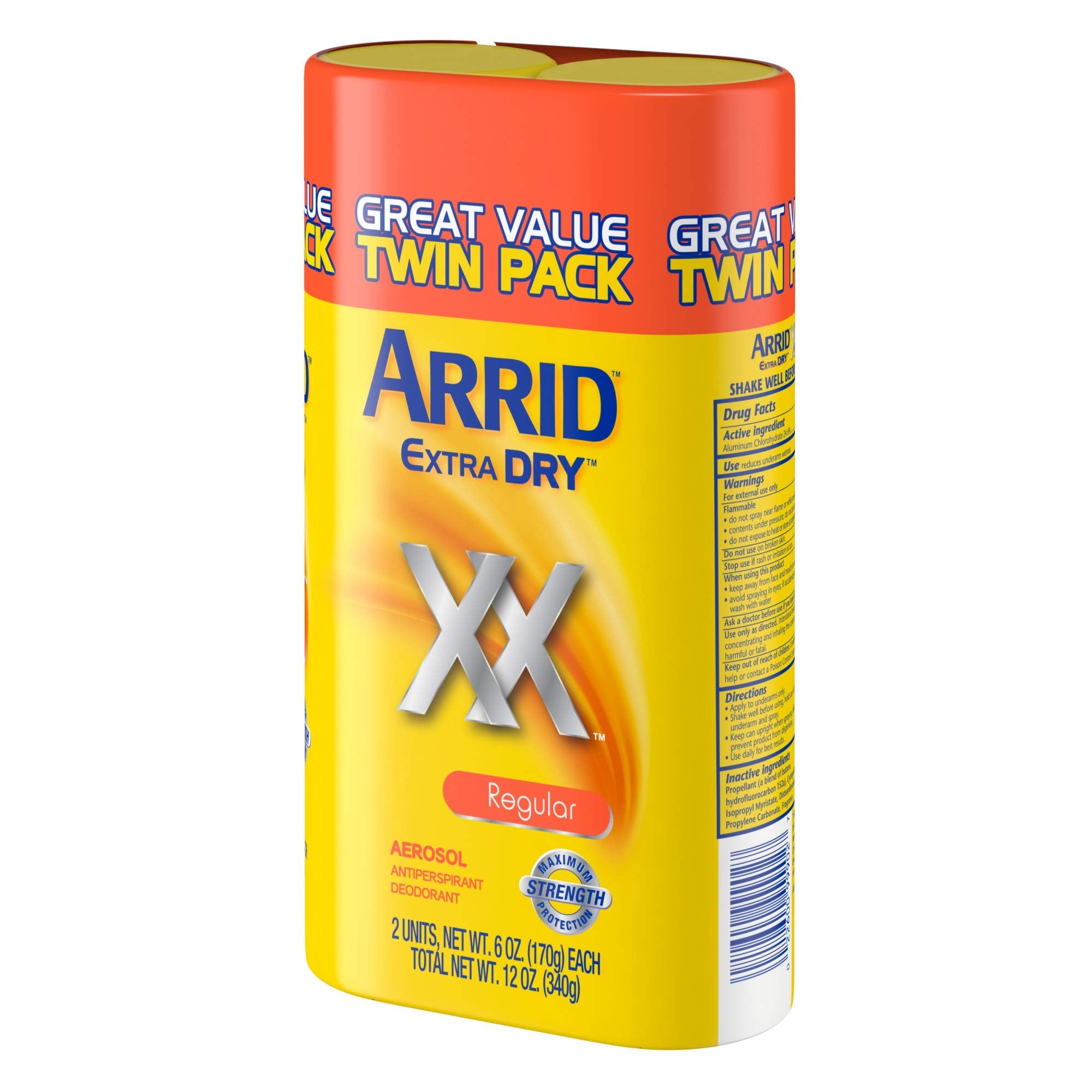 Arrid XX Extra Dry Antiperspirant Deodorant Twin Pack – 2 x 6 oz Cans