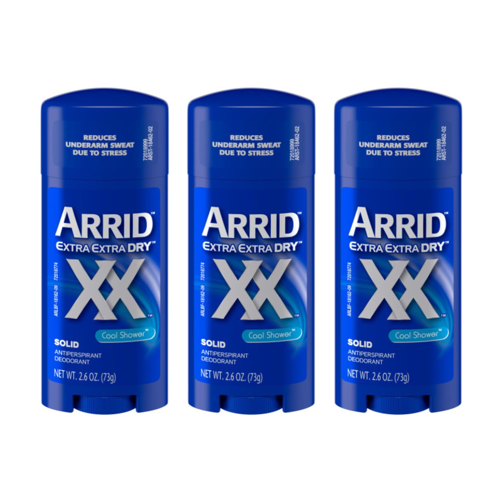 Arrid XX Extra Extra Dry Solid Antiperspirant Deodorant – Cool Shower (Pack of 3)
