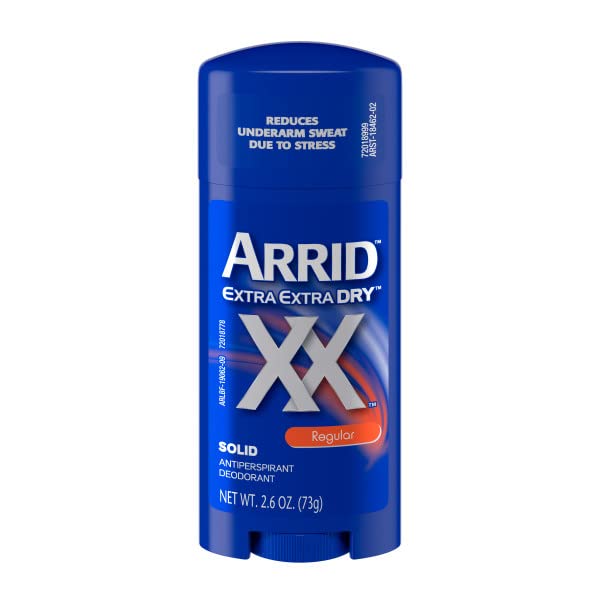 Arrid XX Extra Extra Dry Solid Antiperspirant Deodorant, Regular, 2.6 oz (Pack of 6)
