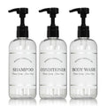 Artanis Home Clear Refillable Bottles with Pumps – 16 oz, 3 Pack