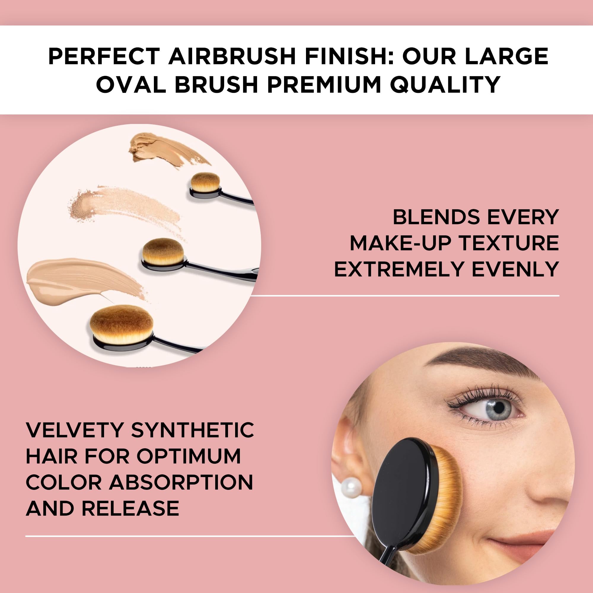 ARTDECO Medium Oval Brush – Airbrush Finish for Powder, Cream & Liquid