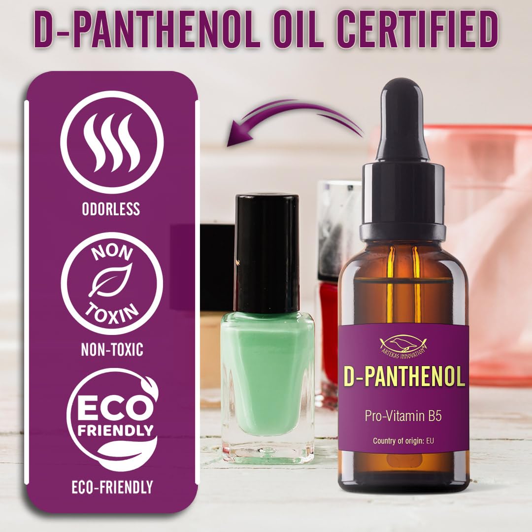 Artekas Innovation D-Panthenol 76.9% Concentrate – Pro-Vitamin B5 for DIY Serums, Creams & Hair Care | 2 x 1 oz