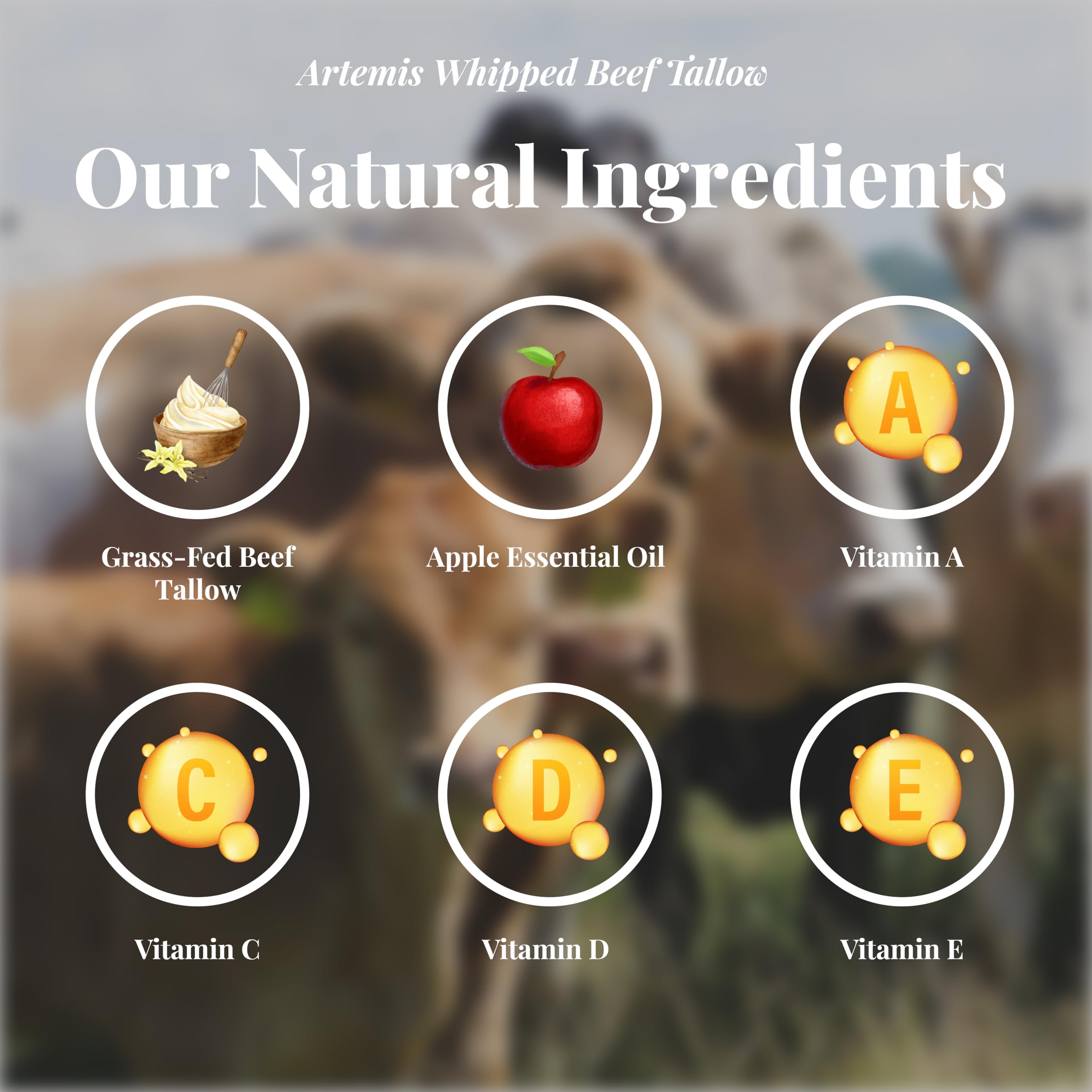 Artemis Beef Tallow Balm – Grass-Fed, All-Natural Moisturizer for Face & Body (6 oz)