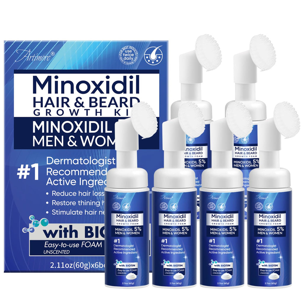 Artimore 5% Minoxidil Foam for Hair Growth – Men & Women, 12 oz