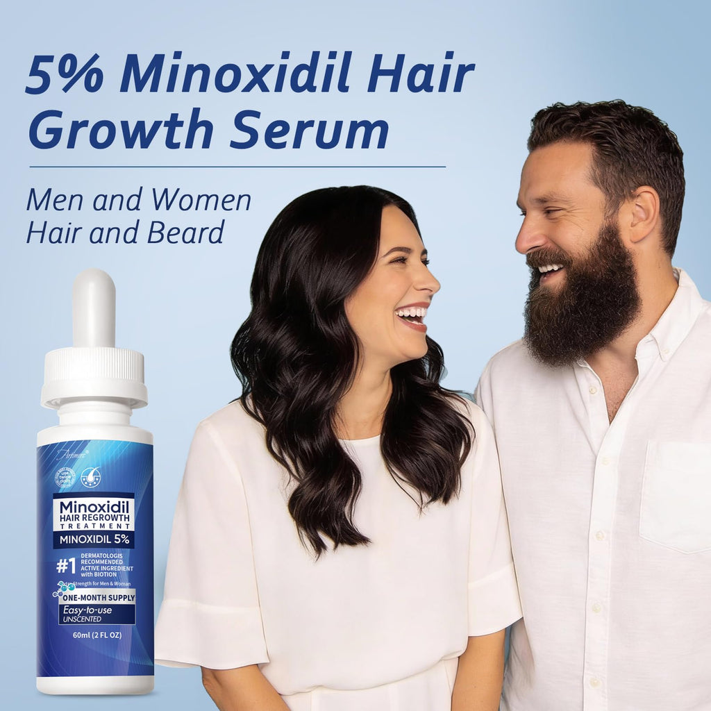 Artimore 5% Minoxidil Hair Growth Serum for Men & Women with Biotin — Extra Strength Topical Solution, 6 oz x 3 Pack