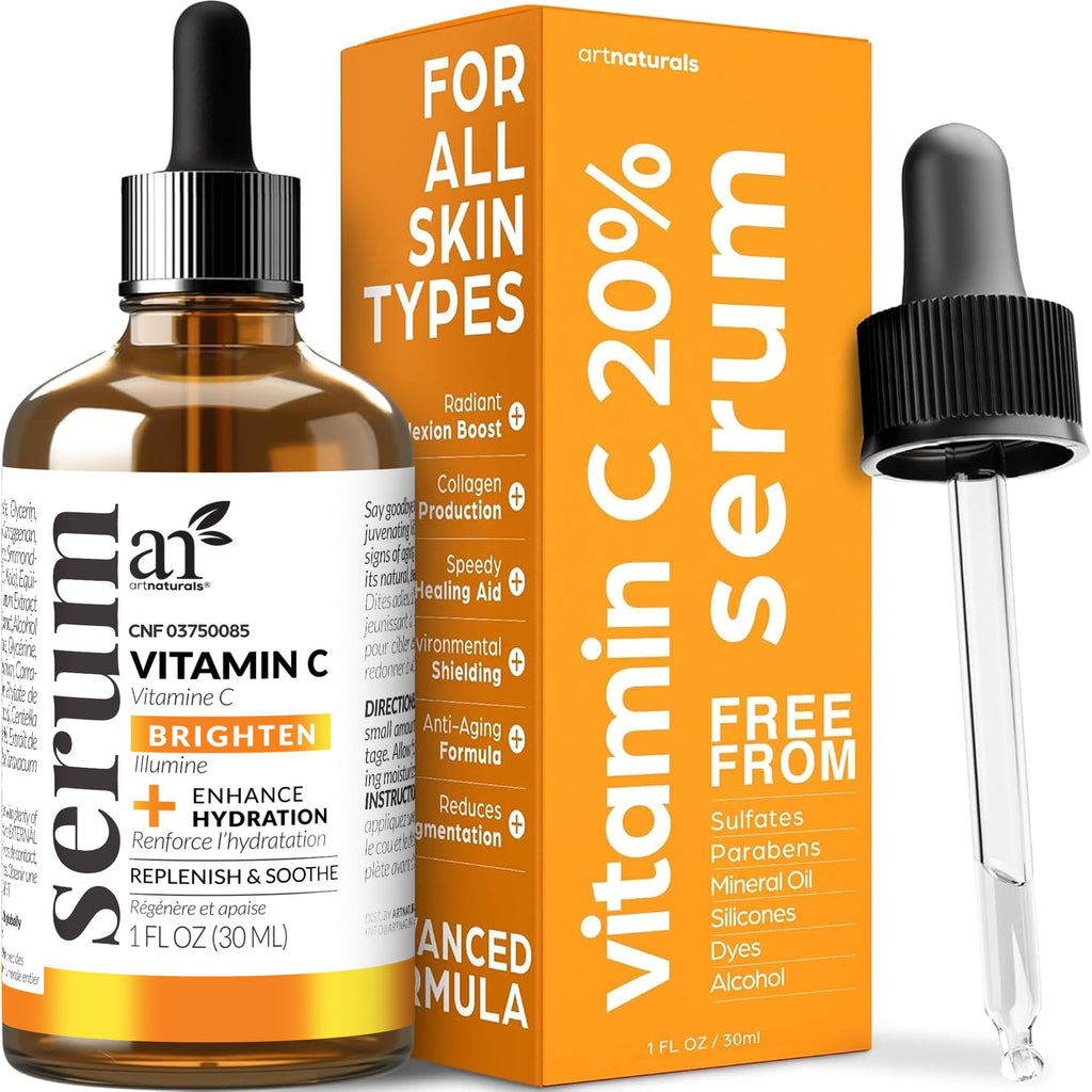 artnaturals Anti-Aging Vitamin C Serum – 1 oz with Hyaluronic Acid & Vitamin E