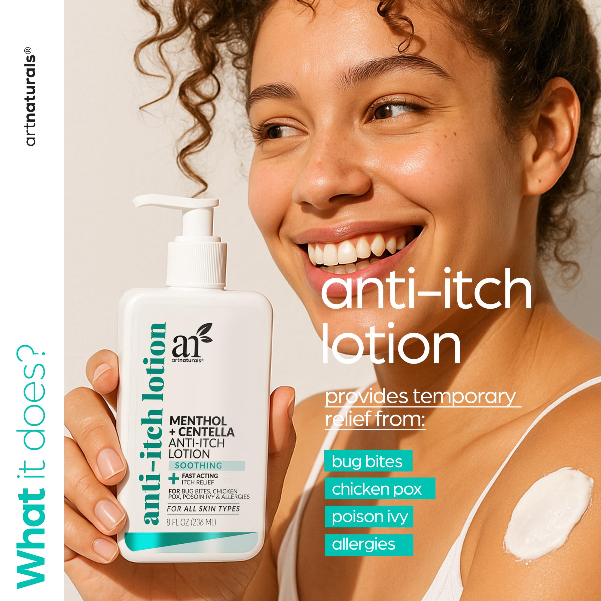 Artnaturals Anti-Itch Lotion with Menthol & Centella – Soothing Relief, 8 fl oz (2-Pack)