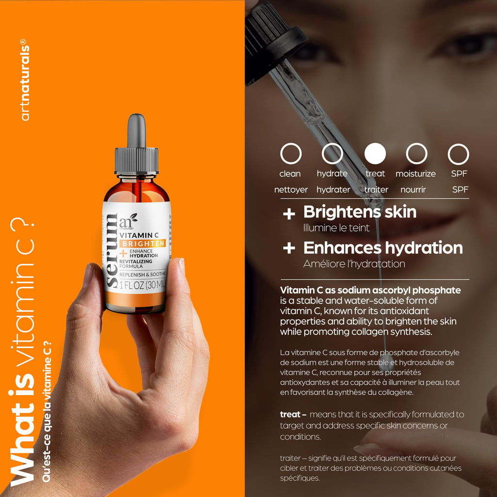 artnaturals Anti-Aging Vitamin C Serum – 1 oz with Hyaluronic Acid & Vitamin E