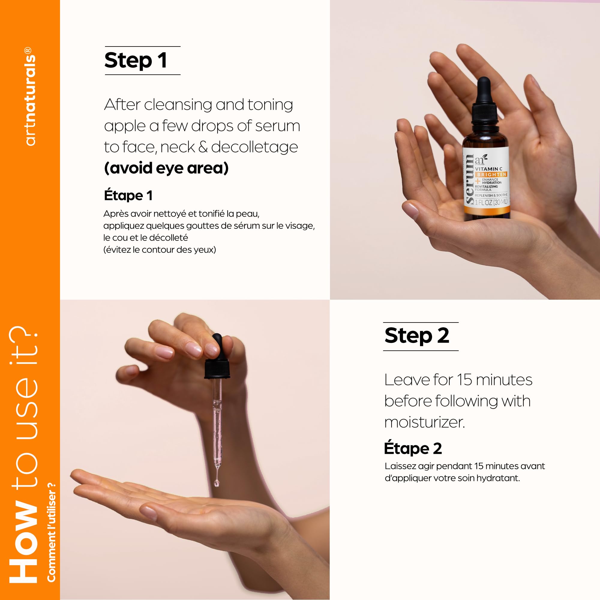 artnaturals Anti-Aging Vitamin C Serum – 1 oz with Hyaluronic Acid & Vitamin E