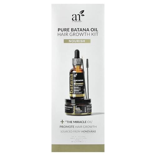 Artnaturals Batana Oil for Hair Growth – 4pc Set (Raw Oil, Paste, Lash Wand, Brow Brush)
