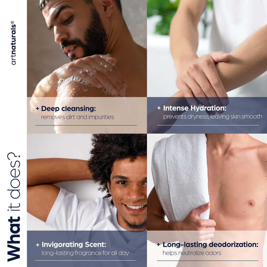 ArtNaturals Men’s Fresh Body Wash – Deep Cleanse, Refreshing Sandalwood Scent, 16 oz
