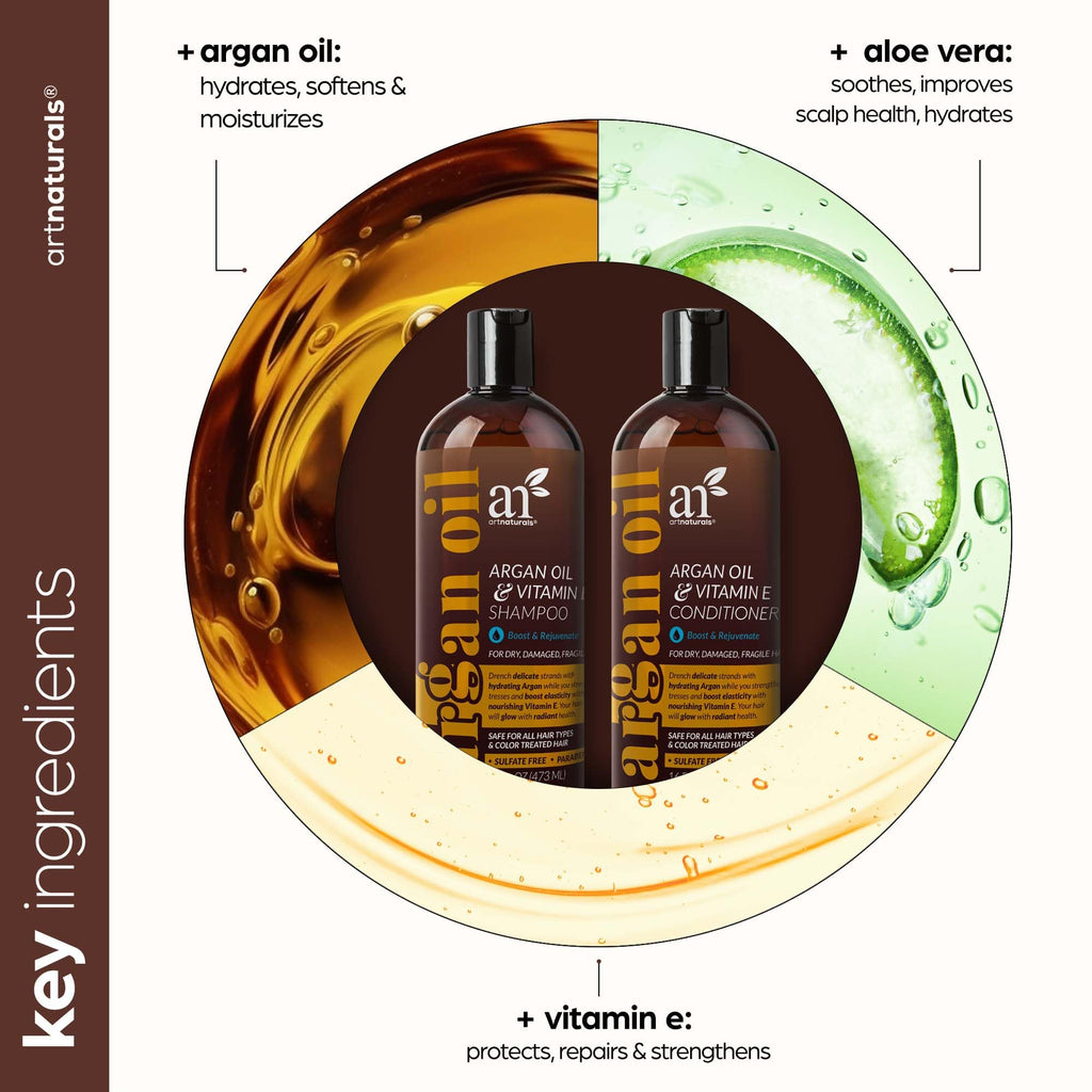 artnaturals Moroccan Argan Oil Hair Loss Shampoo & Conditioner Set – 2 x 16 oz