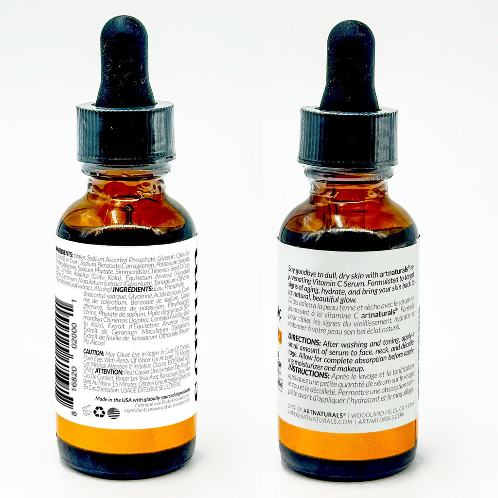 artnaturals Anti-Aging Vitamin C Serum – 1 oz with Hyaluronic Acid & Vitamin E