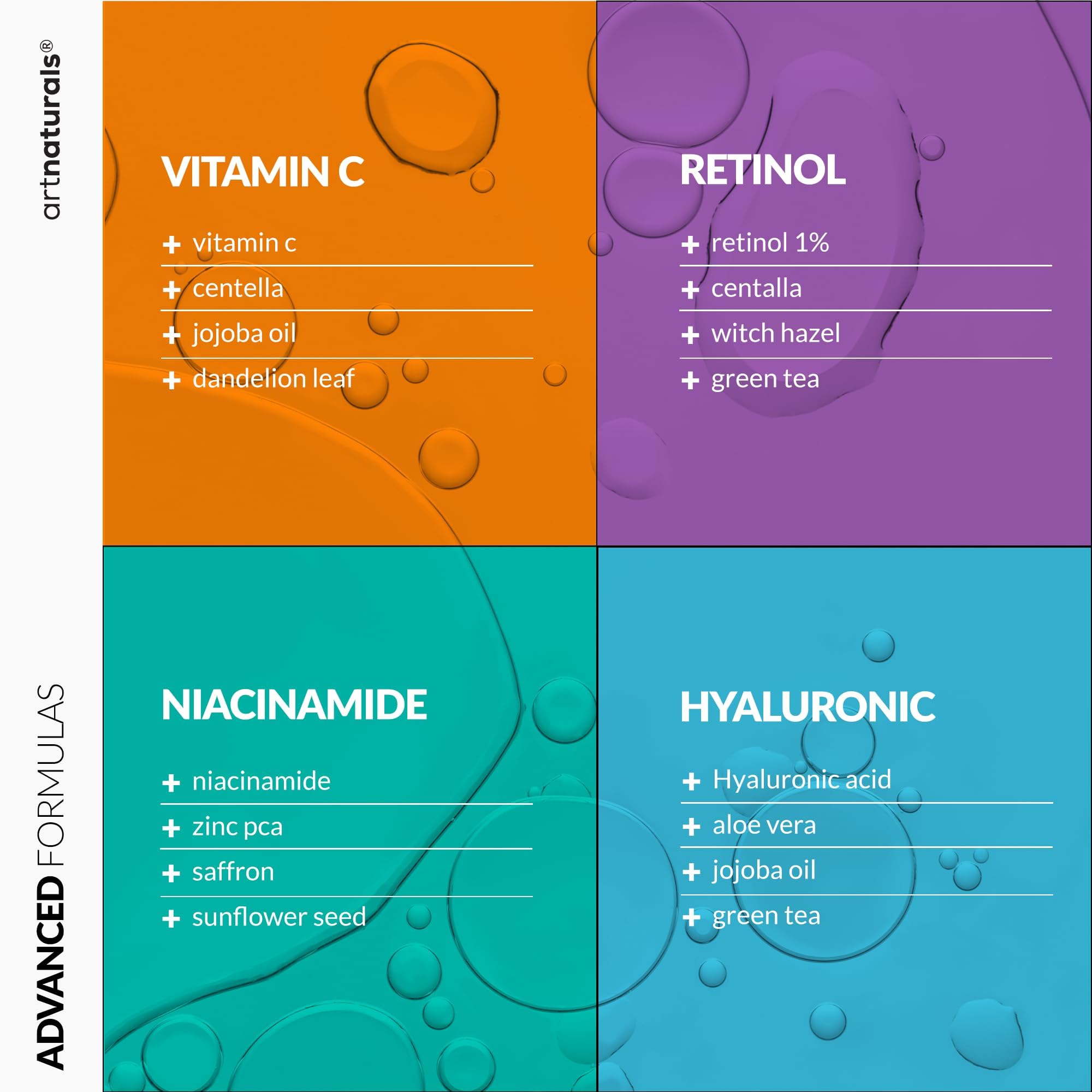 Artnaturals Vitamin C Serum Set – 4-Piece Anti-Aging, Brightening & Hydration
