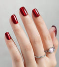 Artquee Red Cat Eye Press-On Nails Kit – 30pcs, 15 Sizes, Glossy Reusable Square Nails