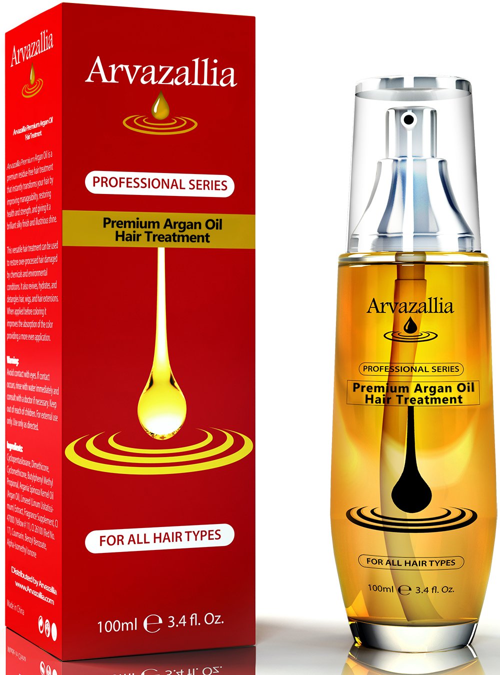 Arvazallia Argan Oil Leave-In Hair Treatment & Conditioner | Soft, Silky, Manageable Hair