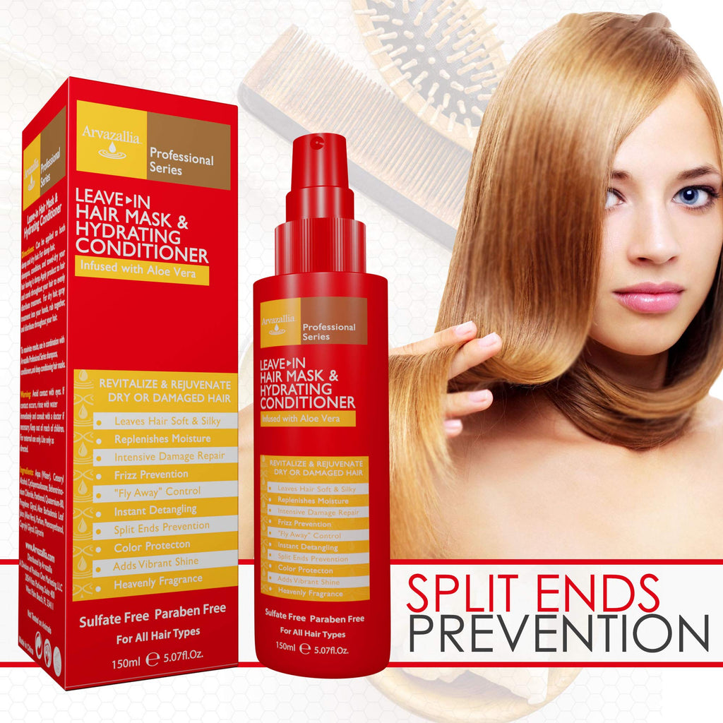 Arvazallia Leave-in Hair Mask & Hydrating Conditioner Spray – Dry or Damaged Hair
