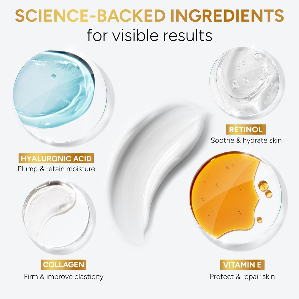 Arvesa 2 Pack Retinol Cream with Collagen & Hyaluronic Acid – Anti Aging Day & Night Moisturizer