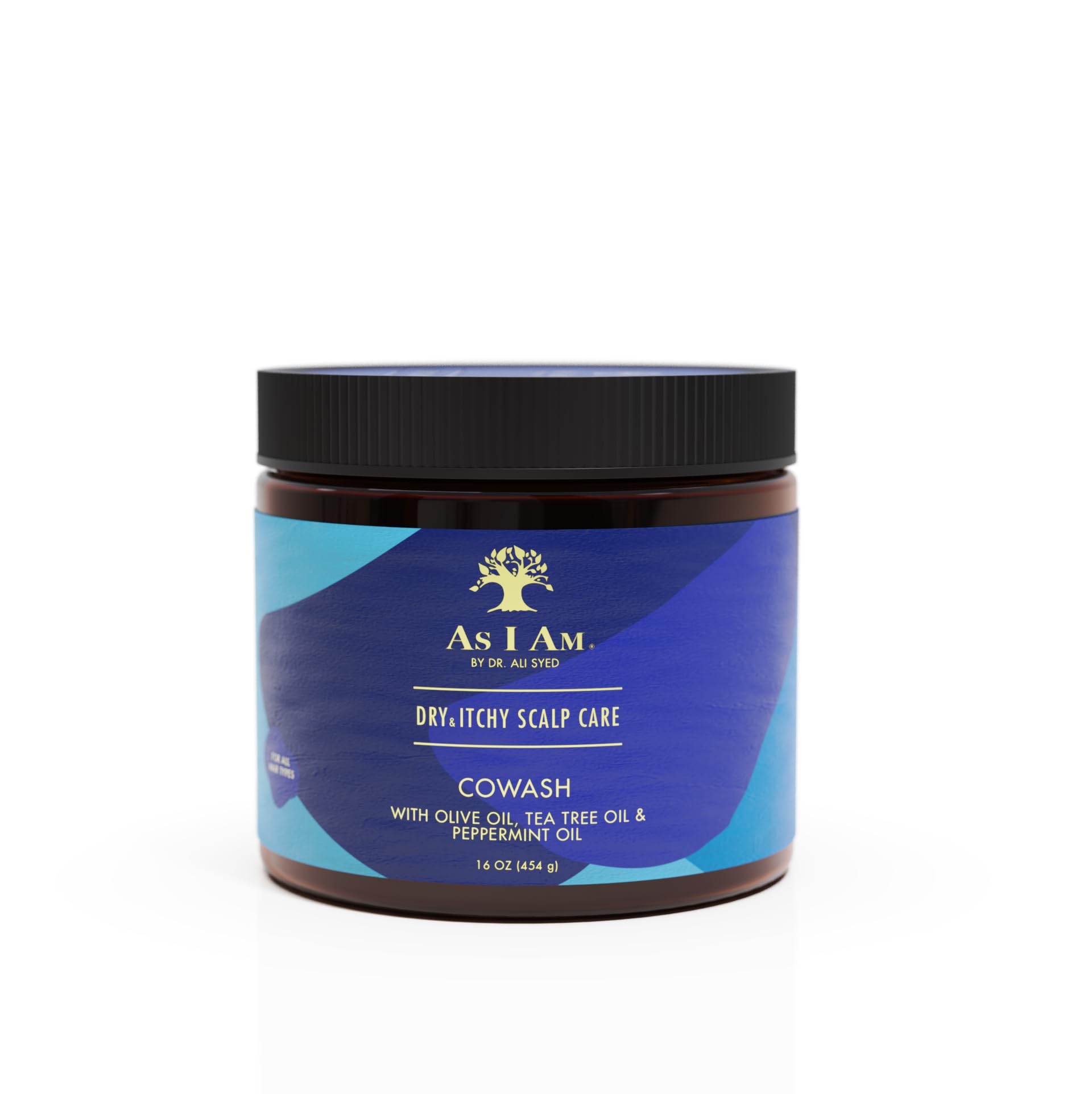As I Am Dry & Itchy Scalp Care Cowash – 16 oz with Olive Oil, Tea Tree & Peppermint