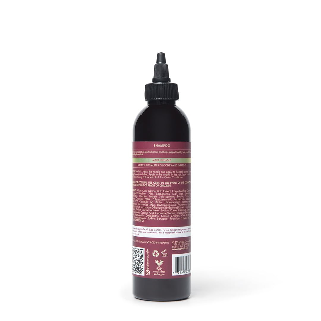 As I Am Onion Shampoo – 8 oz with Red Onion, Ceramides & Isoquercetin | Supports Healthy Hair Growth