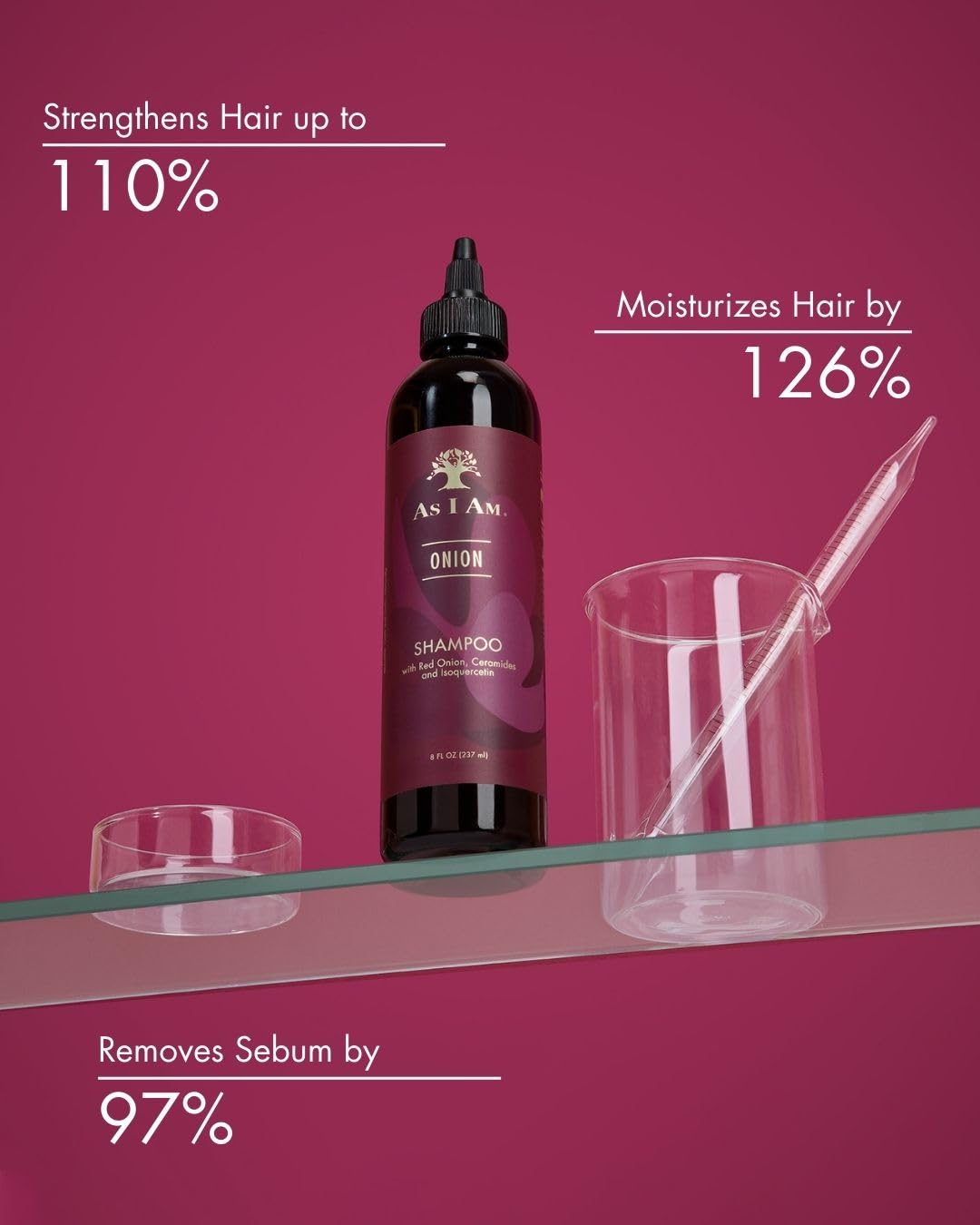 As I Am Onion Shampoo – 8 oz with Red Onion, Ceramides & Isoquercetin | Supports Healthy Hair Growth