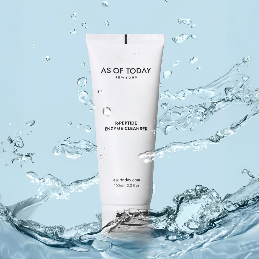 AS OF TODAY R Peptide Enzyme Cleanser – Gentle Hydrating Face Wash, 3.3 oz