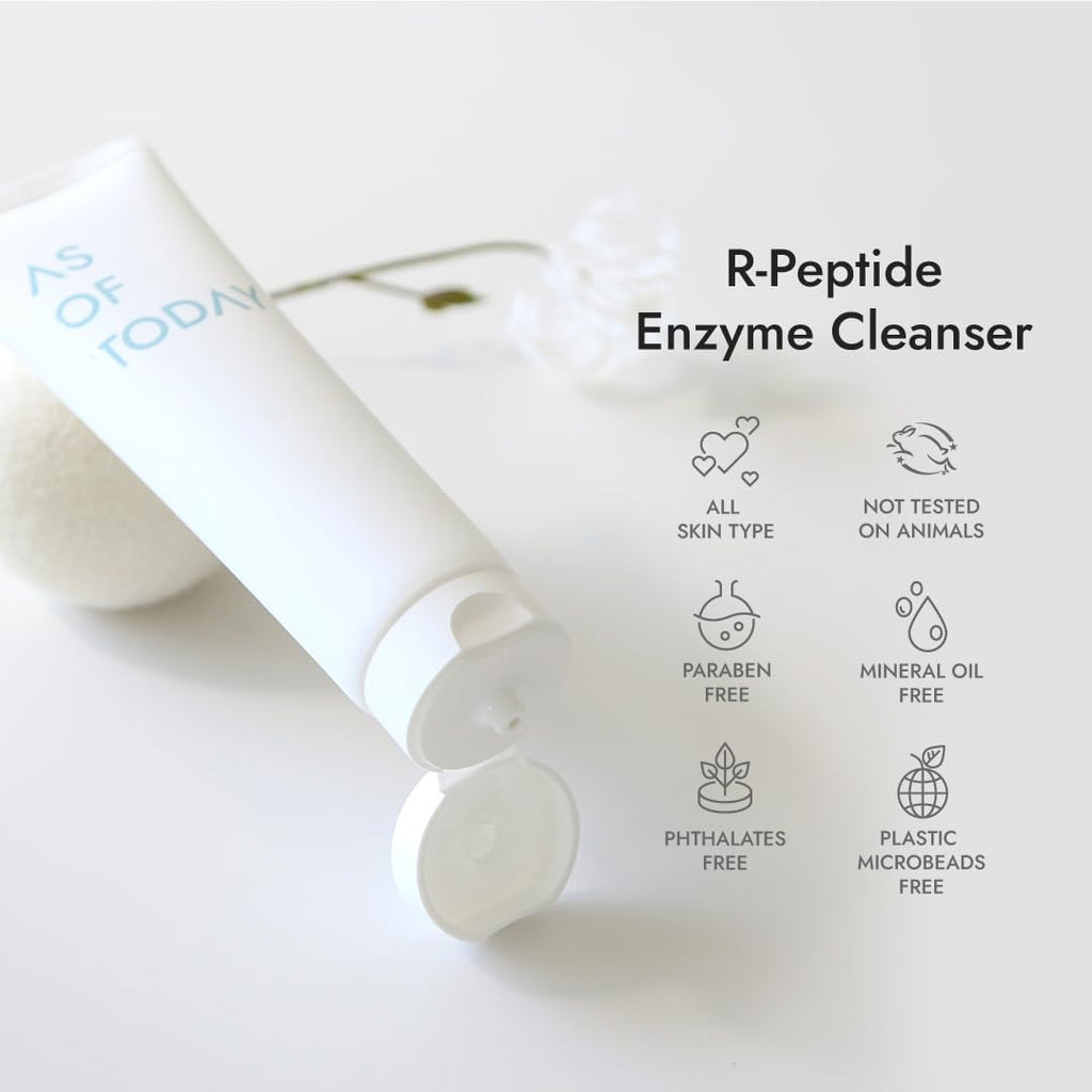 AS OF TODAY R Peptide Enzyme Cleanser – Gentle Hydrating Face Wash, 3.3 oz