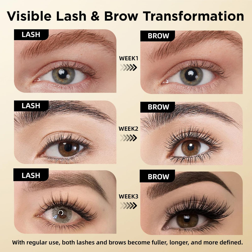 ASAMO Eyelash & Eyebrow Growth Serum – 15 Plant Extracts, Oil-Free, Hypoallergenic
