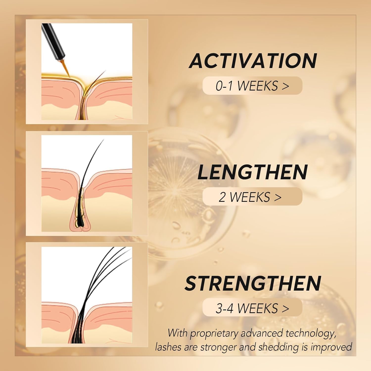 ASAMO Eyelash Growth Serum – 15 Plant Extracts, Oil-Free, Hypoallergenic (3ml)